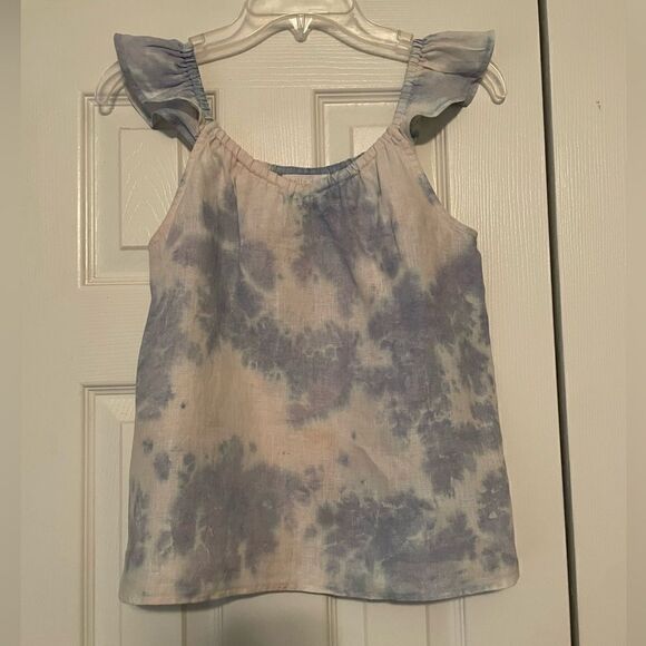 Bella Dahl Linen Tie Dyed Summer Top Size Girls 14 - Picture 1 of 8